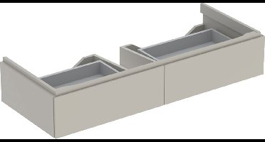 Geberit Xeno 2 - Wastafel onderkast met LED verlichting en 2 laden, 120 cm, grijs/beige 500.517.00.1