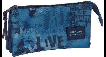 Safta 842524744, Zachte etui, Blauw, Patroon, Rits