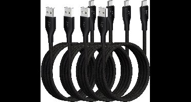 Oplader kabel geschikt voor Samsung galaxy telefoon en tablet - Usb naar usb C - Oplaadkabel - 4 stuks - 3 meter - Lang