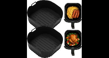 Airfryer Accessoires - Siliconen Bakje - Bakpapier - Zwart