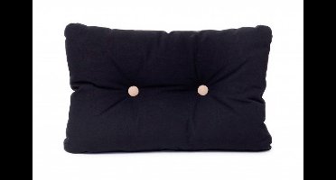 ARC Marine zwart Kussen met beige Knopen 55 x 35 cm