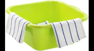 Plasticforte Afwasteil - afwasbak - vierkant - kunststof - 6 liter - 31 x 29 x 13 cm - Groen - Schoonmaken - klein formaat