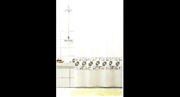 Douchegordijn 180x200 textiel Square grijs