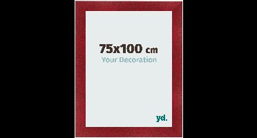 Your Decoration - Fotolijst 75x100 cm - MDF - Wijnrood Geveegd - Pisa