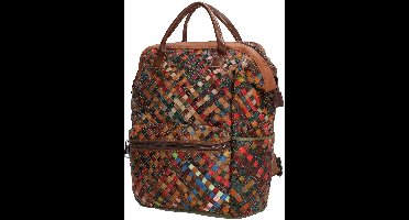 No label Multi leer Rugzak - Rugtas - Dames - Kleurrijk - Leer - Leren Dames Tas - Multi