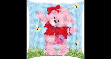 Vervaco - Kruissteekkussen kit - Popcorn Brie met vlinders - PN-0172574 - Borduren - Borduurpakket - Borduurpakket volwassenen - Borduurpakket kind