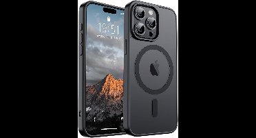 Ntech - Hoesje Geschikt voor iPhone 15 Pro Max Hoesje Mat Zwart – Transparant Bumper Hoes - Geschikt voor MagSafe hoesje iPhone 15 Pro Max – Slank & Schokbestendig
