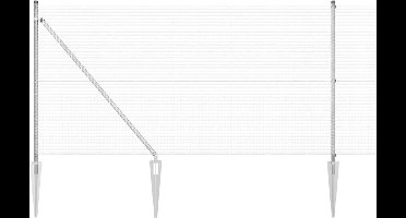 vidaXL - Hekpaal. - Zilverkleurig