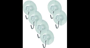 Benson Ophanghaak met zuignap - wit - 12x - kunststof - D45 mm