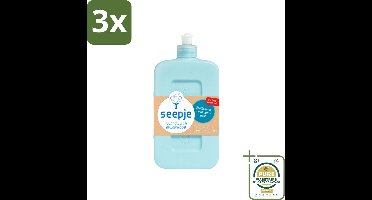 3 x Seepje - Afwasmiddel - Verfrissend & Zacht voor de Handen - Spetterende Eucalyptus - 500 ml - Grootverpakking - Afwasmiddel - Natuurlijk Afwasmiddel - Eucalyptus Afwasmiddel - Handen Verzorgen - Huidvriendelijk Afwasmiddel