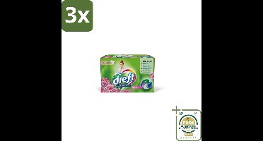 3 x Dreft - Wasmiddelcapsules - Touch of Pink - Geurige verzorging - 16 Wasbeurten - Grootverpakking - Wasmiddelcapsules - Plasticvrije Verpakking - Duurzame Wasmiddelen - Kleurenbehoud - Stofbescherming