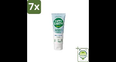 7 x Happy Earth – Diaper Cream – 100% Natuurlijk Baby & Kids – 75 ml - Grootverpakking - Babybillenbescherming - Luieruitslag Voorkomen - Zachte Babyhuid - Zinkoxide Crème - Natuurrustende Crème