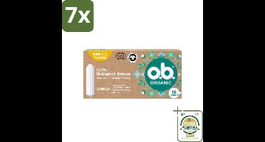 7 x o.b. – Organic Cotton Tampons – Normal – 16 Tampons - Grootverpakking - Koffiezetapparaat