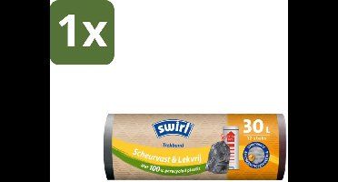 Swirl – Afvalzakken – 30 L – Trekband – 12 zakken - 1 stuk