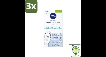 3 x NIVEA - Reinigingsstrips - Zuiverende Neusstrips - Tegen Mee-eters - Gezichtsreiniger - 6 Reinigingsstrips - Grootverpakking - NIVEA Clear-up Strips - Mee-eters Verwijderen - Neusstrips - Gezichtsreiniger - Onzuiverheden