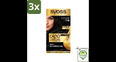 Syoss Oleo Intense - Haarverf - 1-10 - Intens Zwart - 115ml x 3