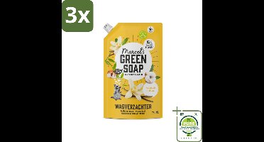 3 x Marcel's Green Soap - Wasverzachter - Navulling - Katoen & Vanille - Zachte frisheid- 30 Wasbeurten - 750 ml - Grootverpakking - Wasverzachter - Katoen Geur - Vanille Geur - Milieuvriendelijk - Navulverpakking