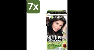 Garnier - Nutrisse Ultra Crème 3 - Haarkleuring - Donkerbruin - Intens Voedend - Permanente Kleur - Bulkverpakking - 7 stuks