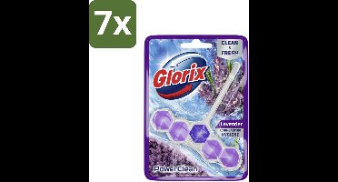 Glorix - Toiletblok - Power Clean Lavendel - Frisse Geur - 1 blok - Bulkverpakking - 7 stuks