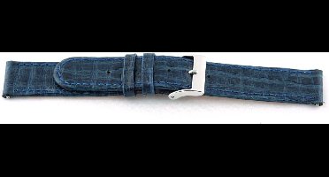 Horlogeband Universeel G600 Leder Blauw 20mm