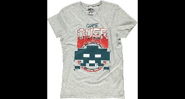 Space Invaders Heren Tshirt -S- Game Over Grijs