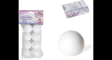 Piepschuim hobby vormen DIY ballen - 8x - styropor bollen - 3 cm