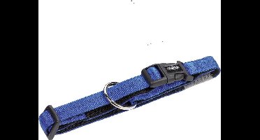 Nobby Soft Grip hondenhalsband / Halsband - Nylon - Blauw - XS - Breedte: 10 mm - Nekomtrek: 20 - 30 cm (GELIEVE ALVORENS BESTELLEN OPMETEN)
