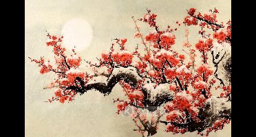 Afbeelding op acrylglas - Pruimenbloesem