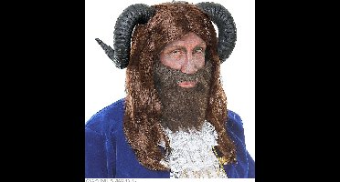 Pruik ram met hoorns