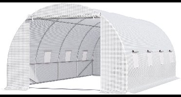 Kweekkas – Kas – Tuinkas – Plantentunnel – Broeikas – Groot 595x300x200 cm – Verstevigd Verzinkt Stalen Frame – UV-bestendige Transparante PE Folie