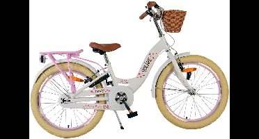 Volare Blossom Kinderfiets - Meisjes - 20 inch - Wit - Twee handremmen