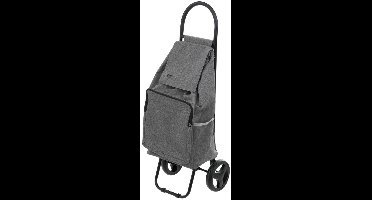 Home & Styling Boodschappen trolley tas met wielen - inhoud 35 liter - donkergrijs - 34 x 30 x 94 cm