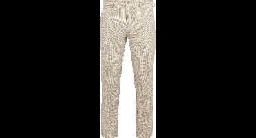 Suitable Chino broek Pico Pleat Cotton Linen Pepita Beige - Maat 98 - Heren - Mannen broeken