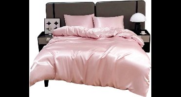 3-Delige Premium Dusty Pink Satin Dekbedovertrekset — Zijdezacht & Luxe - 140x200cm