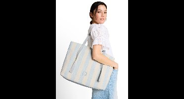 TOM TAILOR shopper Jett Shopper Stripes Blue veelkleurig
