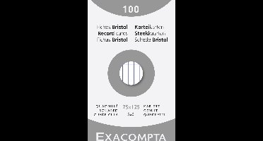 Exacompta 10x etui 100 steekkaarten bristol geruit 5x5 niet geperforeerd 75x125mm - Wit - 13201E
