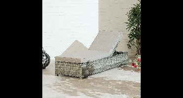 Verstelbare Ligstoel – Rotan Ligbed – Tuinligstoel – Lounger – Zonneschommel – Aluminium Frame – UV- en Weerbestendig Kussen