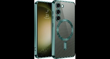 Hoesje Geschikt voor Samsung Galaxy S26 hoesje backcover Groen – Geschikt voor Magsafe Lens beschermer – Transparant
