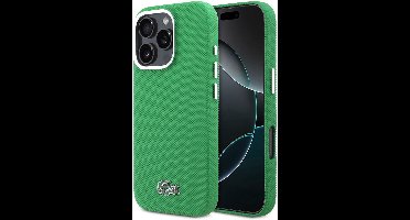 Lacoste Back cover case voor iPhone 16 Pro - Estragon Green - MagSafe-compatibel - Metal Edges