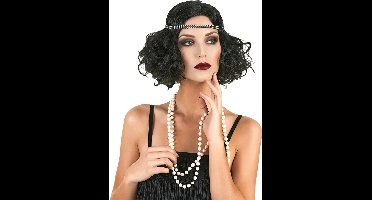 Vegaoo - Zwarte Charleston pruik voor dames - Zwart - One Size