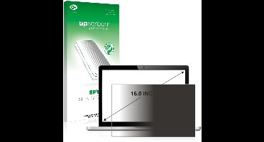 upscreen - privacy screenprotector voor Laptops met 16 inch-scherm [354 mm x 199 mm, 16:9] Folie Beschermfolie Blauwlichtfilter
