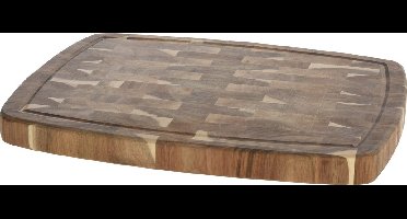 Cookinglife Snijplank Pure Wood - Serveerplank - Acaciahout - Tapasplank - Borrelplank - Kaasplank - Hapjesplank - Serving Board - Cutting Board - Houten Serveerplank - Messenvriendelijk - Bruin Sapgeul Rondom - 46 x 36 cm