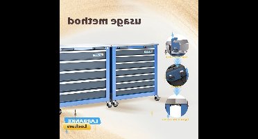 Gereedschapskast – Werkplaatskast – Tool Chest – Opbergkast – Gereedschapswagen – 12-Lade 5+7 Indeling – Robuust Legeringsstaal – Dubbel Deurslot Met Verbindingsysteem