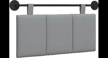 vidaXL - Hangend - hoofdbord - Lichtgrijs - Stof