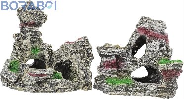 Aquariumdecoratie - Grot - Kunsthars - 11x7,5cm en 10x5cm