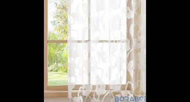 Gordijnen - Transparant - 290x140 cm - Wit - Polyester