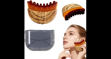 Lymfatische Contour Gezichtborstel – 1 Stuk, Super Zachte Handmatige Lymfedrainage Massager, Verlicht Vermoeidheid & Vermindert Zwelling, Met Draagbaar Etui, Geschikt Voor Gezichtsreiniging En Massage