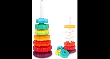 Rainbow Spin Tower – Educatief stapel- en draaibaar speelgoed voor peuters – 6 kleurrijke schijven – Montessori sensorisch speelgoed voor baby’s en kinderen 1-3 jaar