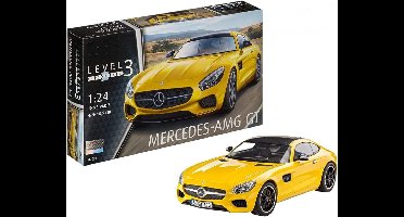 Zylo® Modelbouw Auto - Modelbouw Auto Bouwpakket - Modelbouwpakket - Mercedes Benz AMG GT Schaal - 36x21x8cm - Geel