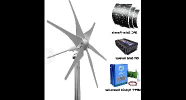 Windturbine - Windmolen - Windturbine Generator - Windenergie - 3000W - 48V - met Zonne-energiesysteem - Duurzame en Stille Oplossing - voor Huishoudens en Off Grid Toepassingen